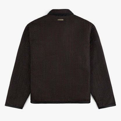Woven Leather Jacket Black Lambskin Napa Leather