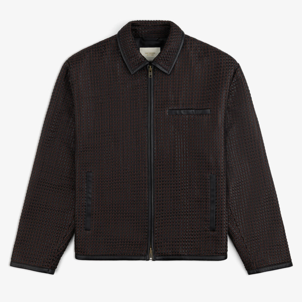 Woven Leather Jacket Black Lambskin Napa Leather