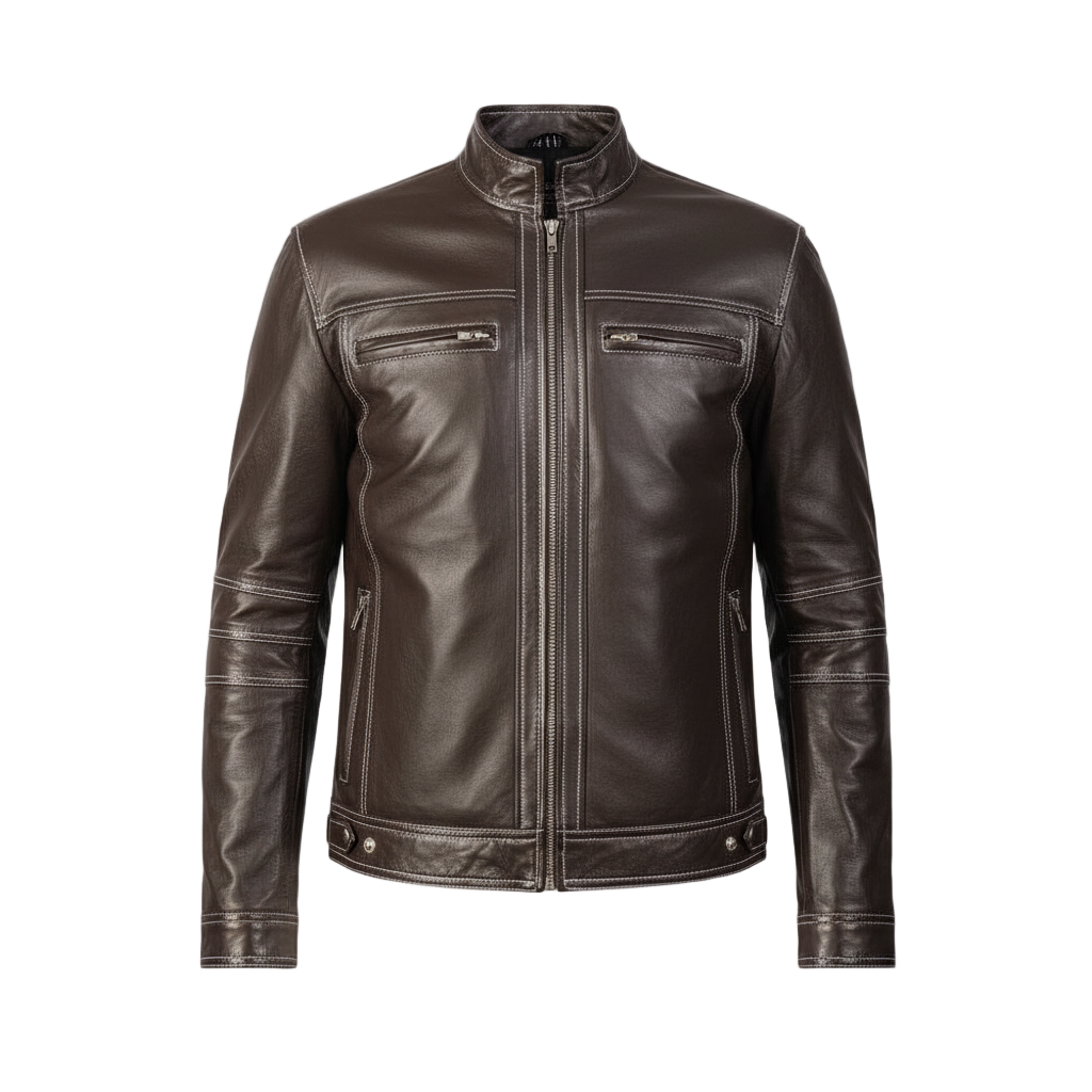 Youngster Brown Leather Biker Jacket - CoreFlexInd