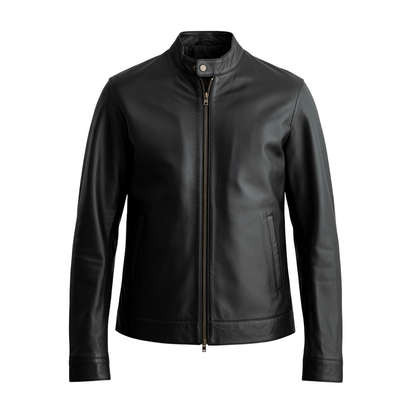 Zen Black Leather Biker Jacket - CoreFlexInd