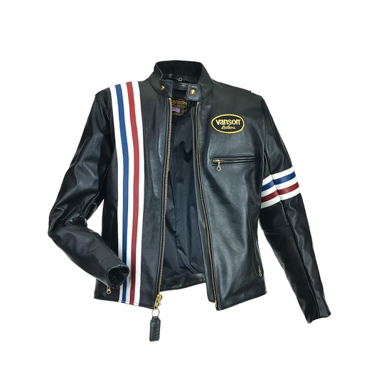 America Jacket Sort Læder Bikerjakke