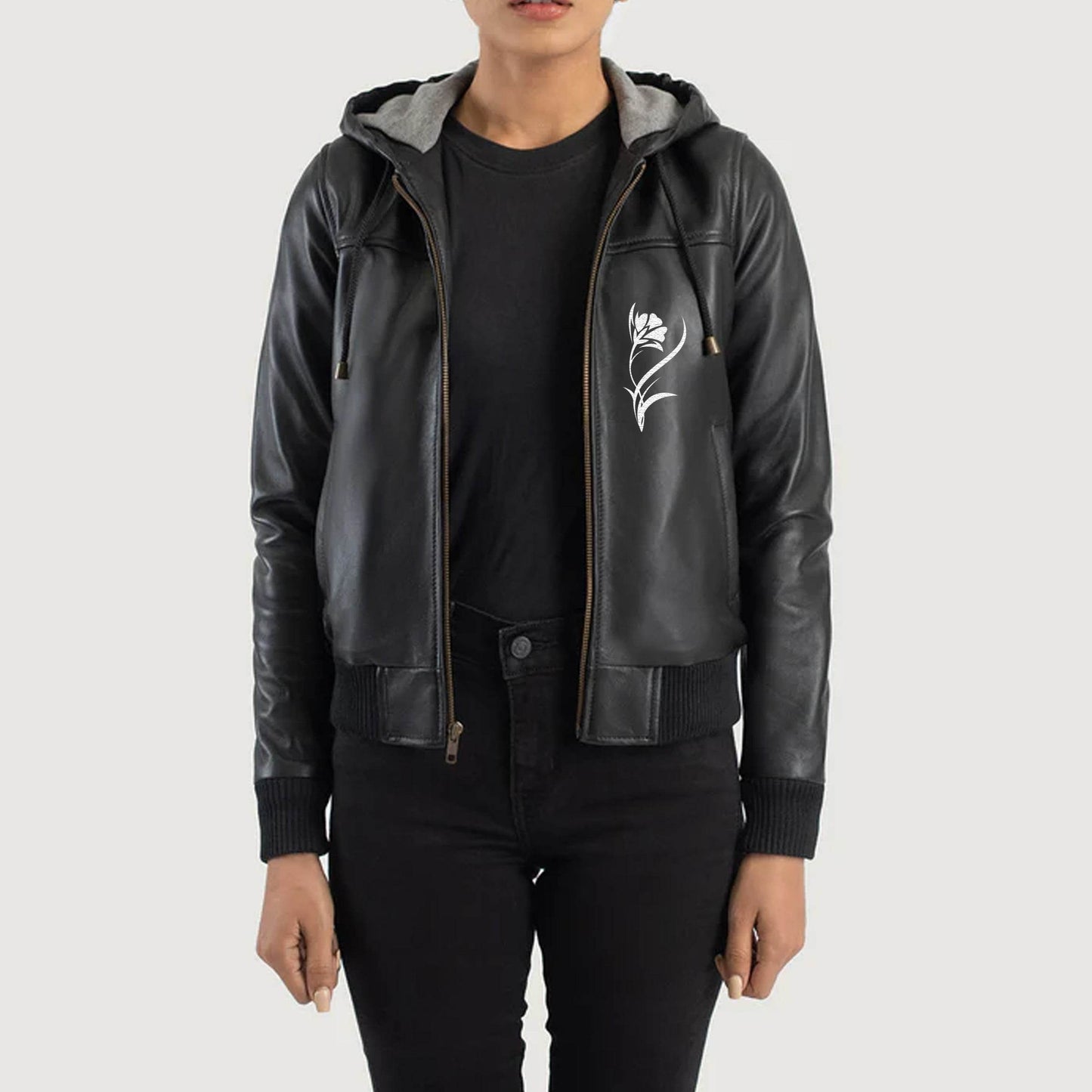 Black Flower Women Embroidery Jacket - CoreFlexInd