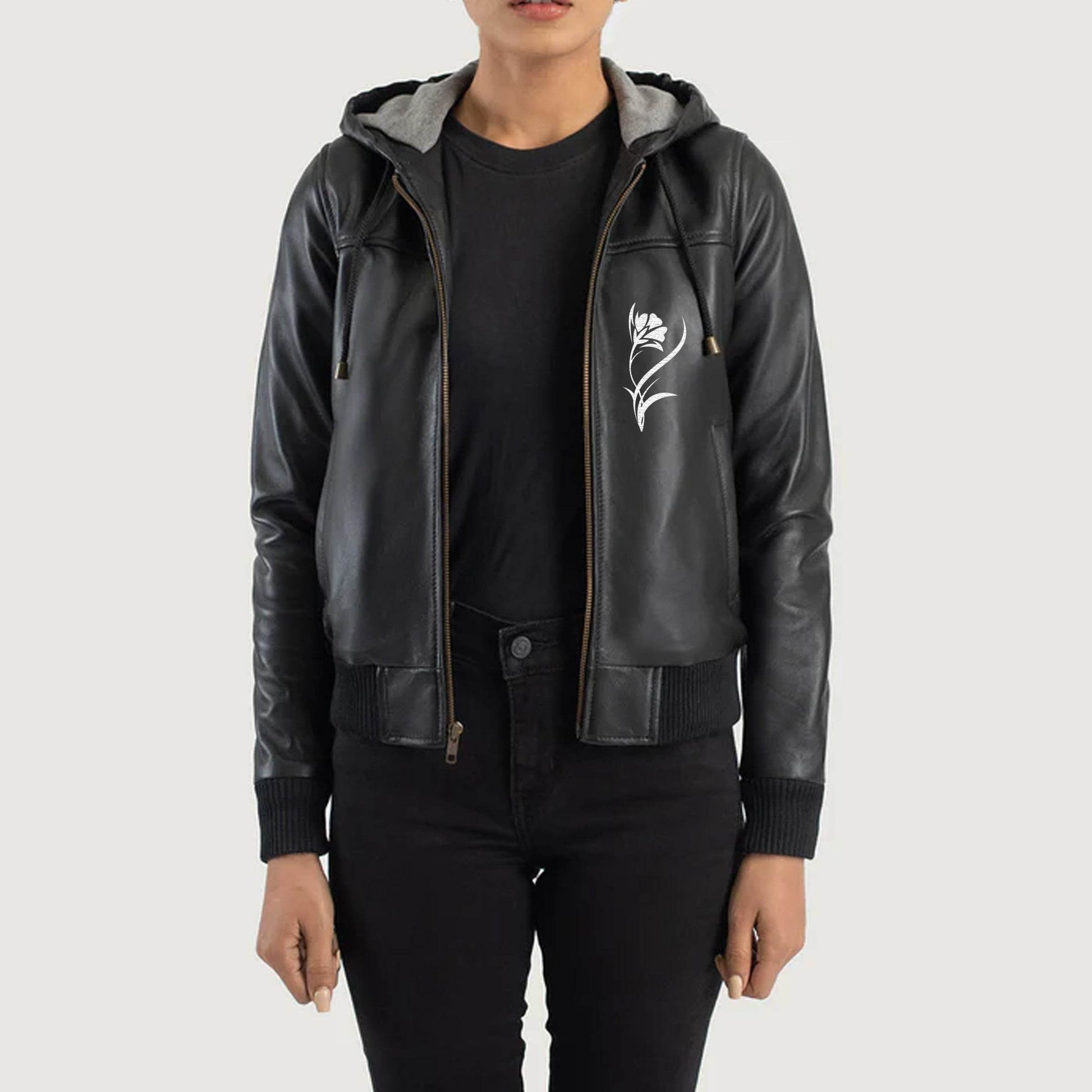 Black Flower Women Embroidery Jacket - CoreFlexInd