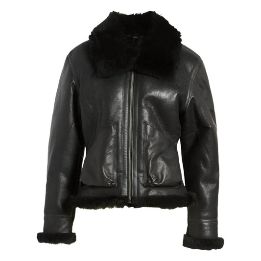 B-3 Genuine Shearling Lined Leather Bomber Jacket - CoreFlexInd