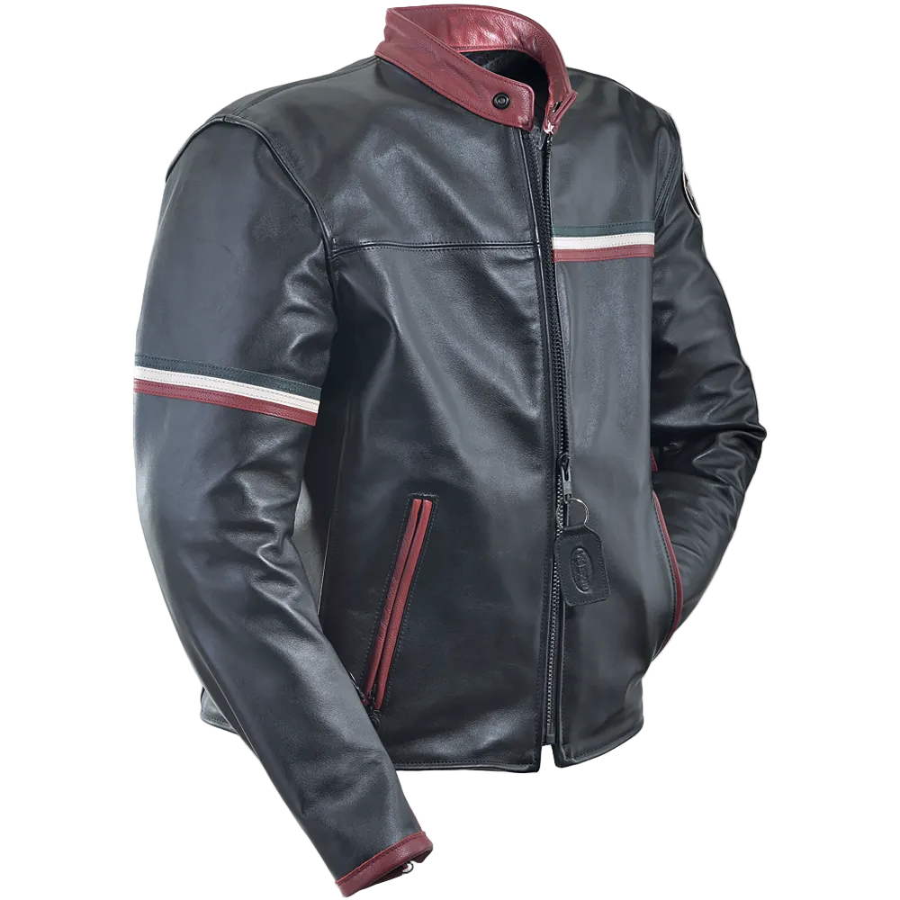 Italia Jacket Black Waxon Leather Motorcycle Jacket
