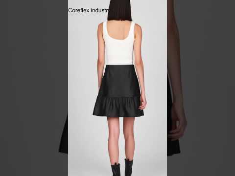 Flounce Leather Skirt