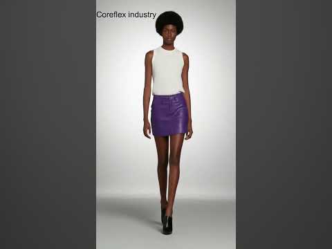 Purple Leather Mini Skirt