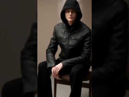 HD meeste õõtshoovaga 3-ühes nahktagi must