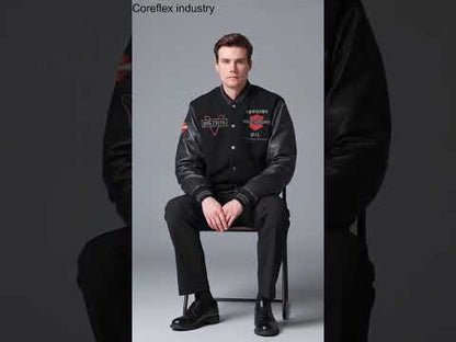 H-D Men's V-Twin Varsity Leather Jacket