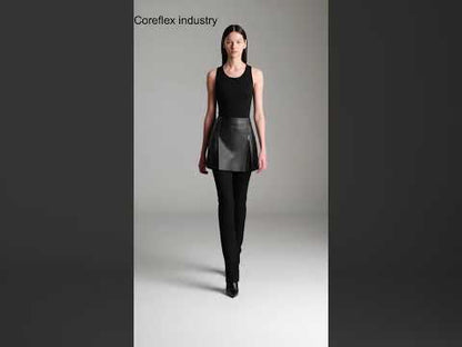 Luonnonnahkainen laskostettu minihame