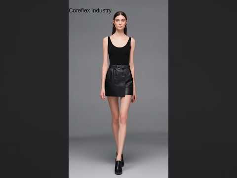 Quin Belted Wrap Front Natural Leather Skirt