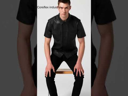 Black and Leather T Shirt