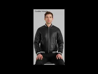Black Leather Varsity Jacket