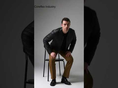 Long Sleeve Shirt With Leather Sleeves