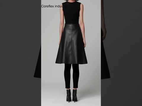 Natural Leather A-Line Skirt