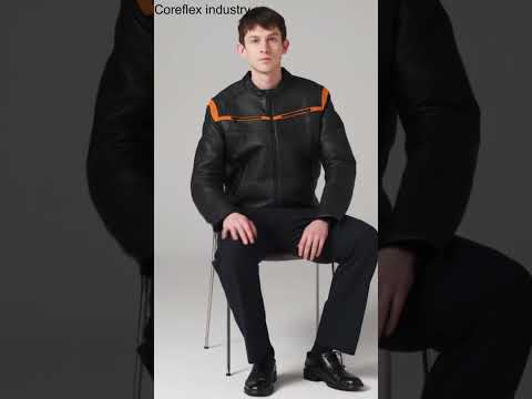 Men's Capitol Triple Vent System 2.0 Leather Jacket H-D Black & Orange