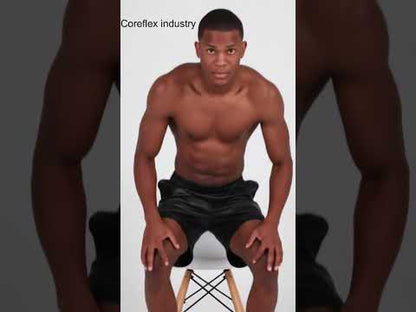 Black Leather Snap Short