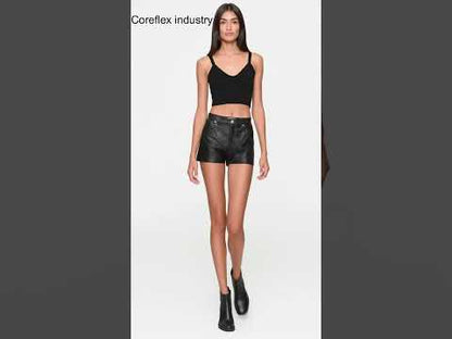 Leather Booty Shorts Women