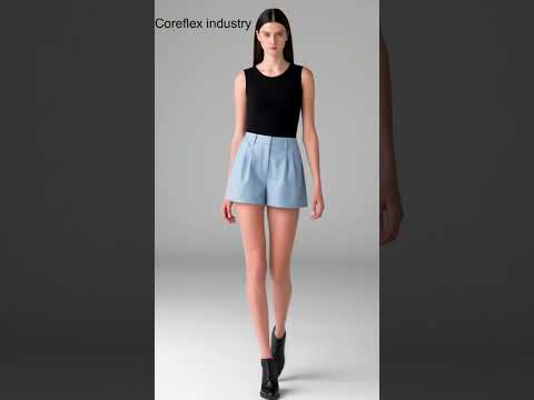 Blue Leather Shorts Women's