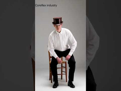 Brown Shiny Leather Hat