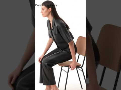 Womens Faux Leather Shirt