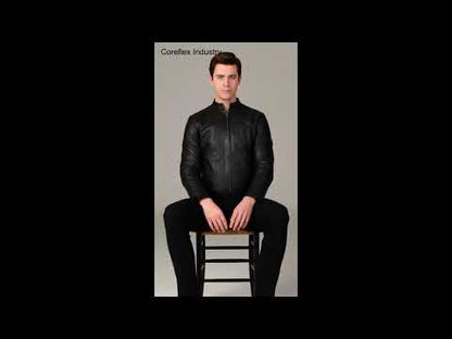 Mens Leather Bomber Jacket