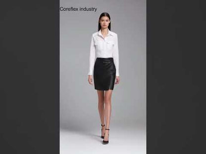 Setoya Paneled Leather Wrap Skirt