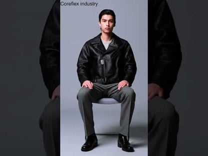 HD férfi bőr klasszikus motoros dzseki