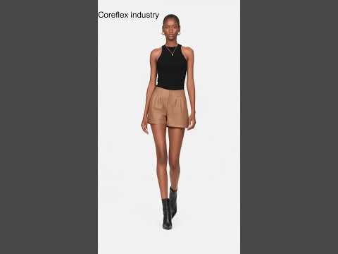 Brown Leather Shorts Women