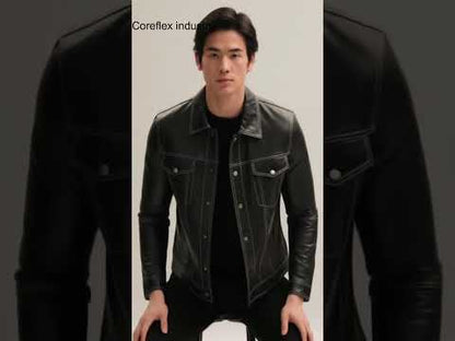 Leather Collared Shirt