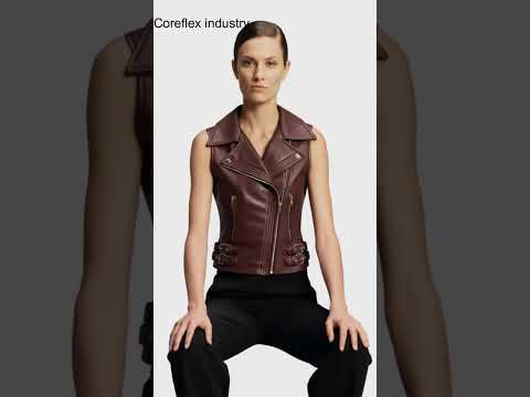 Maroon Leather Biker Vest