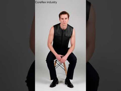 John Doe MC vyriška odinė liemenė „Outlaw“ juoda 