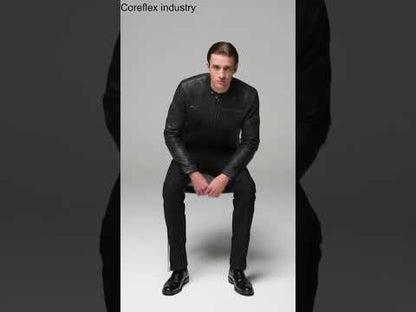 Chaqueta de cuero reflectante con calavera para hombre HD EC