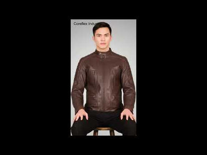 Damian Brown Leather Biker Jacket