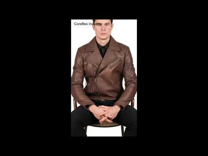 Raiden Brown Leather Biker Jacket