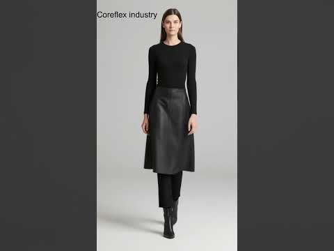 Leather Midi A Line Skirt