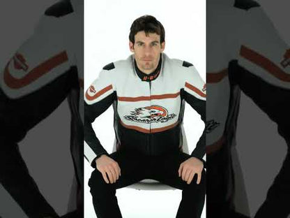 HD svart motorsykkeljakke i skinn for menn