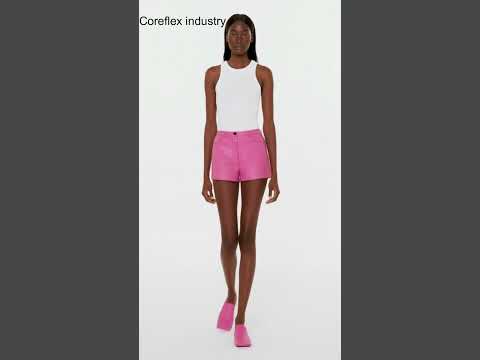 Women Pink Leather Short