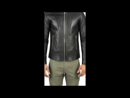 Fernando vattert svart skinnbikerjakke