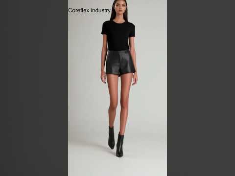 Black Leather Shorts Women's