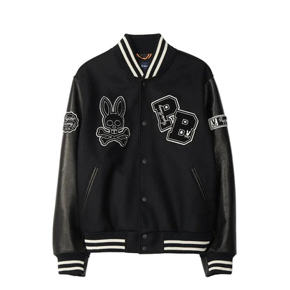 Varsity Mixed Media Bomber Jacket
