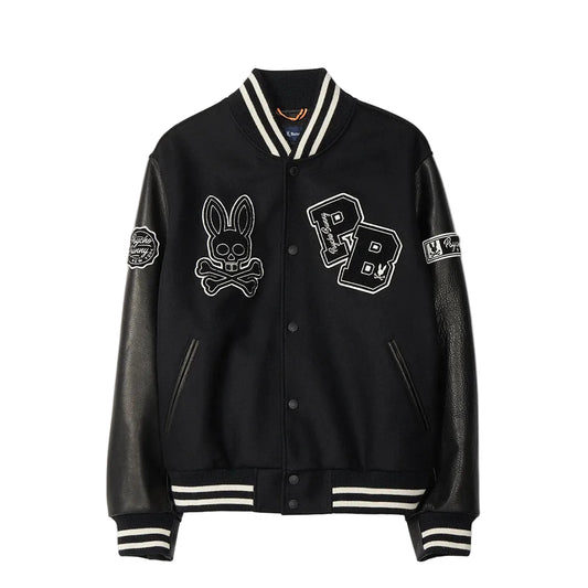Varsity Mixed Media Bomber Jacket