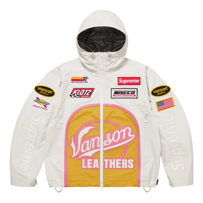 GORE-TEX 3-layer nylon shell jacket with waterproof zip pockets and adjustable hood