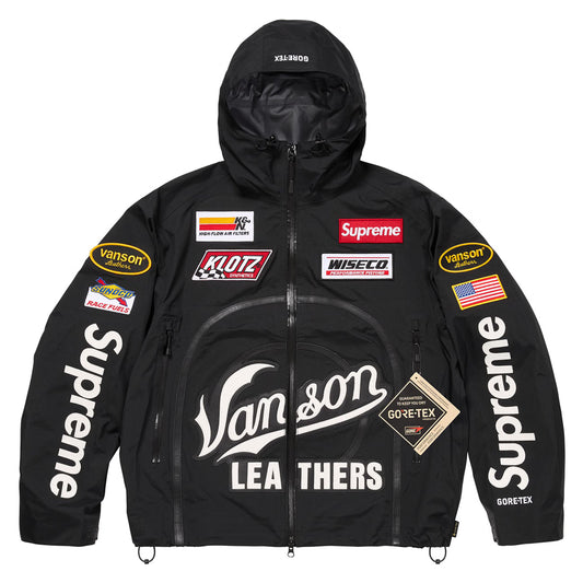 GORE-TEX 3-layer nylon shell jacket with waterproof zip pockets and adjustable hood