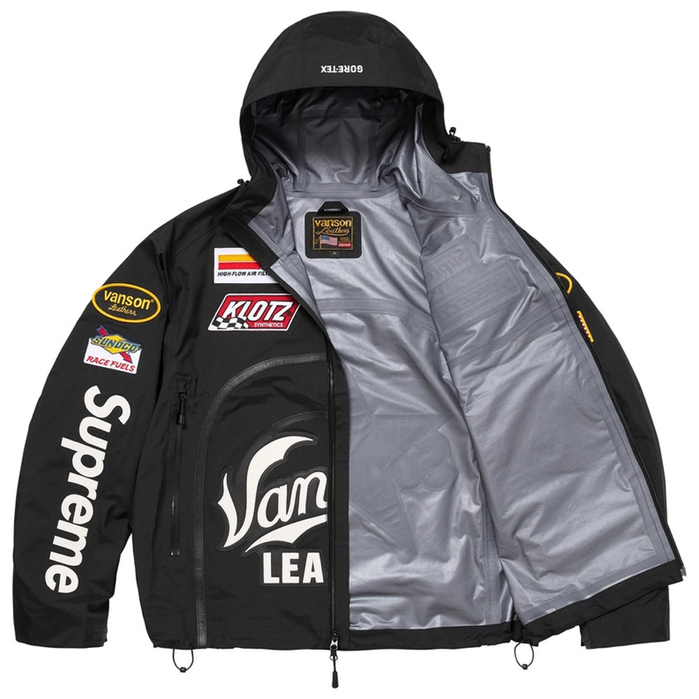 GORE-TEX 3-layer nylon shell jacket with waterproof zip pockets and adjustable hood