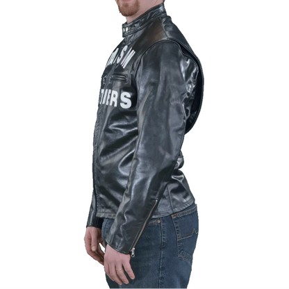 Race Jacket W/patches Jacket Leather Motorcycle